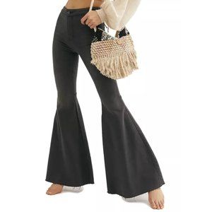 Free People Just Float On Washed Black Flare Bell Bottom Jeans